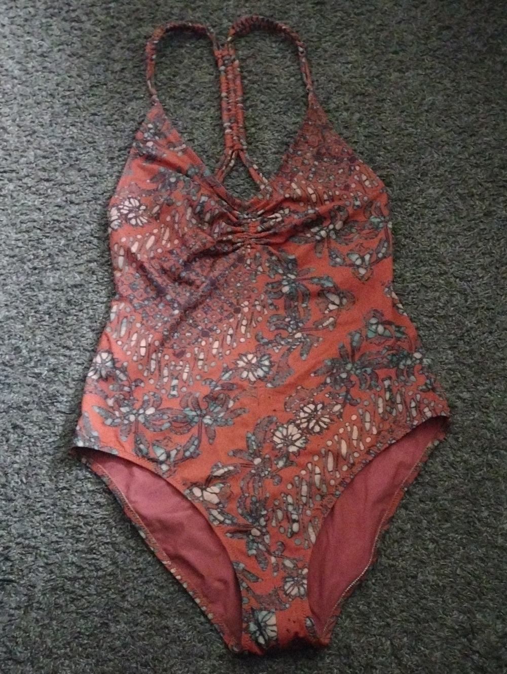 Ulla Johnson Floral Print One-Piece Swimsuit - Rust Pink